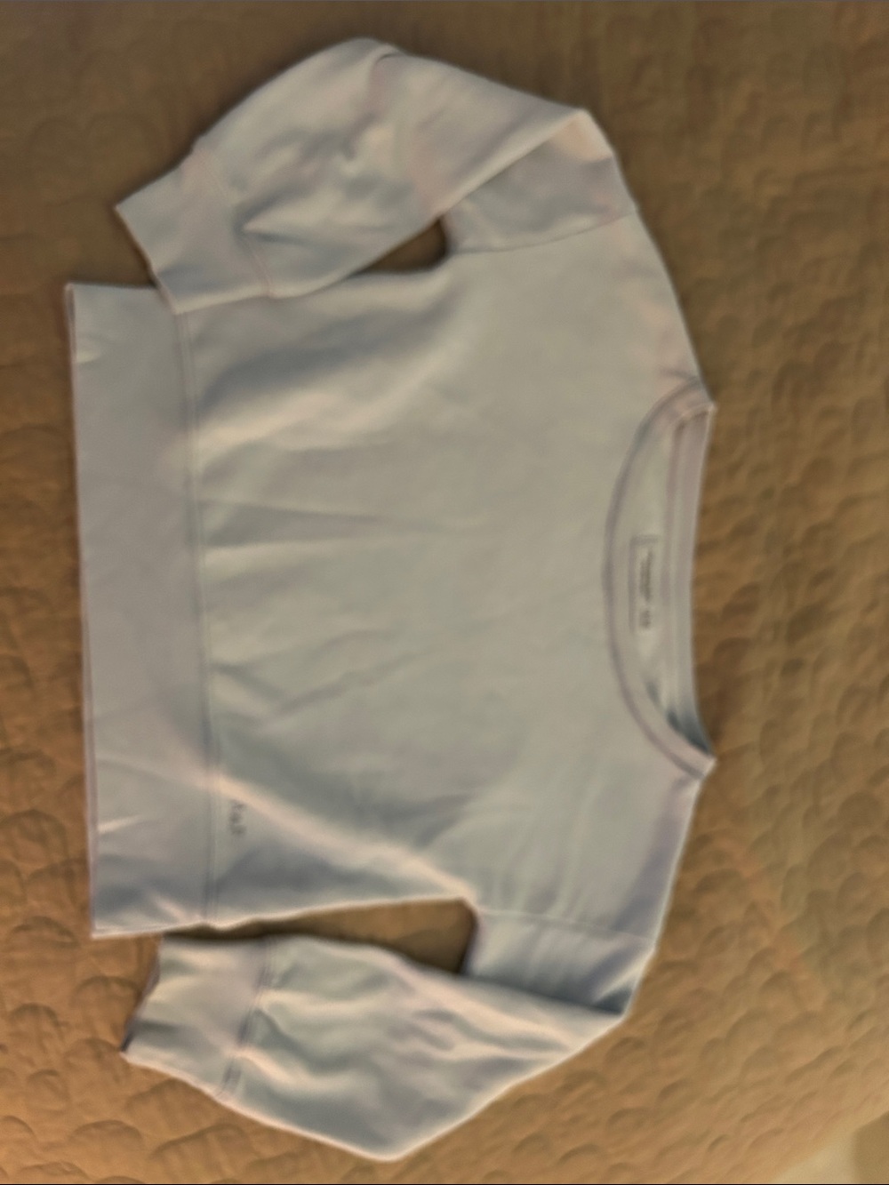 abercrombie kids powder blue Long Sleeve semi-cropped crew tee